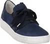 A single blue sneaker with a large black ribbon bow is shown against a white background. Produktbild-Vorschau