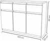 Masseno Kommode MERAVIGLIA 120 cm Sideboard mit 3 Produktbild-Vorschau 2