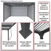 Alu Pergola HWC-L41 mit 3x Seitenwand, Lamellen-Pavillon, Produktbild-Vorschau 9