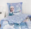 A bedding set featuring Elsa from Frozen is displayed on a bed. Produktbild-Vorschau