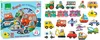 A box of Vilac wooden transportation magnets, with individual magnets displayed to the right. Produktbild-Vorschau