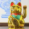 Glückskatze - Maneki-neko - Winkekatze - 13 cm - gold Produktbild-Vorschau 6
