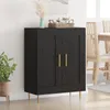 vidaXL Credenza look rovere nero 69,5 x 34 x 90 cm Anteprima dell’immagine prodotto 3