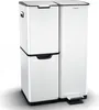 A white, multi-compartment trash can with a pedal. Náhľad obrázku produktu