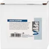 The image shows the side of a white cardboard box with product information and branding printed on it. Voir les images du produit