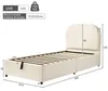 Polsterbett 90x190 cm mit Stauraum & Lattenrost, Samt Beige Produktbild-Vorschau 4