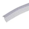 A close-up, angled view of a transparent and white plastic sealing strip. Produktbild-Vorschau