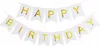 Ghirlanda "Happy Birthday" bianca con scritta dorata, Anteprima dell’immagine prodotto 1