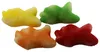 Nahaufnahme Produktbild Fruchtgummi Fische bunt in den Farben grün orange gelb und rot 175g Produktbild-Vorschau