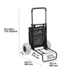 A black beach cart with dimensions indicated by measurement lines and text. Produktbild-Vorschau