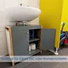 osoltus Unterschrank Waschbeckenunterschrank Bambus / Grau Produktbild-Vorschau 7
