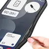 A close-up shot of a black phone case with a hand holding it, showing some of the phone's screen with text and icons. Produktbild-Vorschau
