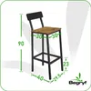 A bar stool with dimensions indicated by measurement lines and numbers. Podgląd zdjęcia produktu