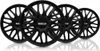 Four black Sparco wheel covers are arranged in a row on a white background. Produktbild-Vorschau