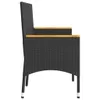 vidaXL Záhradná lavica 3-sed s vankúšom Black Poly Rattan Náhľad obrázku produktu 5
