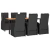 vidaXL 7-tlg. Garten-Essgruppe Schwarz Poly Rattan & Produktbild-Vorschau 4