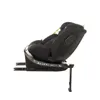 A black car seat is shown from the side, mounted on a base with an extended support leg. Náhľad obrázku produktu