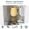 A close-up view of an open cabinet shelf displaying a yellow pitcher and a white box, with icons at the bottom representing different product uses. Anteprima dell’immagine prodotto