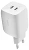 A white Belkin dual USB-C PD charger with two ports on top. Náhľad obrázku produktu
