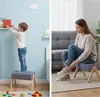 Podnóżek Relaxdays, tapicerowany, nogi bambusowe, wymiary: Podgląd zdjęcia produktu 3