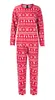 A red and white Christmas-themed pajama set laid flat against a white background. Produktbild-Vorschau