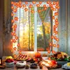 A festive Thanksgiving or Halloween scene with a decorated window, food, and decorative lights. Náhled obrázku produktu