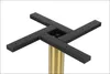 A table base with a gold-colored cylindrical pedestal and a black cross-shaped top. Produktbild-Vorschau