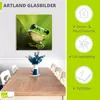 ARTland Glasbild Ausspähender Frosch Größe: 30x30 cm Produktbild-Vorschau 3