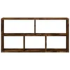 A wooden shelf unit with multiple compartments against a white background. Náhled obrázku produktu