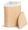 VOUNOT® VOUNOT Wäschekorb Bambus mit Deckel, 58L Produktbild-Vorschau 1