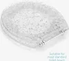 A transparent toilet seat with a glitter effect, shown from a diagonal top-down view on a white background. Produktbild-Vorschau