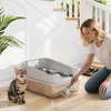 PawHut Katzentoilette Edelstahl Offene Katzenklo ohne Produktbild-Vorschau 2