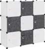 vidaXL Policový systém Cube Shelf s 9 policemi Černá a bílá Náhled obrázku produktu 8