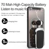 A smartphone displaying music playback with a pair of earbuds and their charging case positioned in front of it. Produktbild-Vorschau