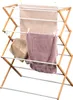 Faltbarer Wäschetrockner, Bambus, Metall 74 x 100 x 43 cm Produktbild-Vorschau 1