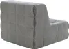 A gray upholstered floor chair with a backrest, shown from a side-rear angle against a white background. Náhled obrázku produktu