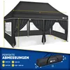 tillvex Pavillon 3x6m - mit 6 Seitenwänden Anthrazit Produktbild-Vorschau 7