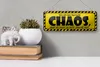 Blechschild Spruch 27x10cm wo ich bin herrscht Chaos aber Produktbild-Vorschau 4