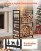 A firewood rack filled with logs is displayed in a festive Christmas setting with a fireplace and a decorated Christmas tree. Podgląd zdjęcia produktu