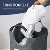 WELLENBORG® Faltbarer Wäschekorb faltbar grau groß - Produktbild-Vorschau 6
