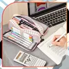 Trojkomorový peračník s kockovaným vzorom, čierny, odolný Náhľad obrázku produktu 13