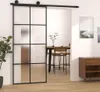 vidaXL Drzwi przesuwne z okuciem 90x205 cm ESG szkło i Podgląd zdjęcia produktu 9