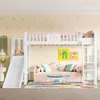 Hochbett mit LED-Beleuchtung (mit Rutsche und Regal, 90x200 Produktbild-Vorschau 3