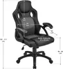 A diagram showing the dimensions of a gaming chair. Náhled obrázku produktu