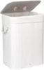 Bambusový koš s víkem 80L 1 přihrádka bílý Náhled obrázku produktu 4