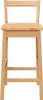 A front view of a wooden bar stool against a white background. Podgląd zdjęcia produktu