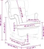 A diagram of a rocking chair with dimensions indicated by lines and text. Produktbild-Vorschau