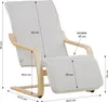 Homestyle4u Freischwinger Relaxsessel Cord grau mit Produktbild-Vorschau 7