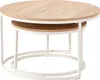IPOTIUS Lot de 2 tables basses rondes en chêne, pour salon, Voir les images du produit 9
