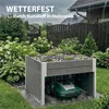 2in1 Hochbeet mit Mährobotergarage Holzoptik 73x79x56 cm Produktbild-Vorschau 4